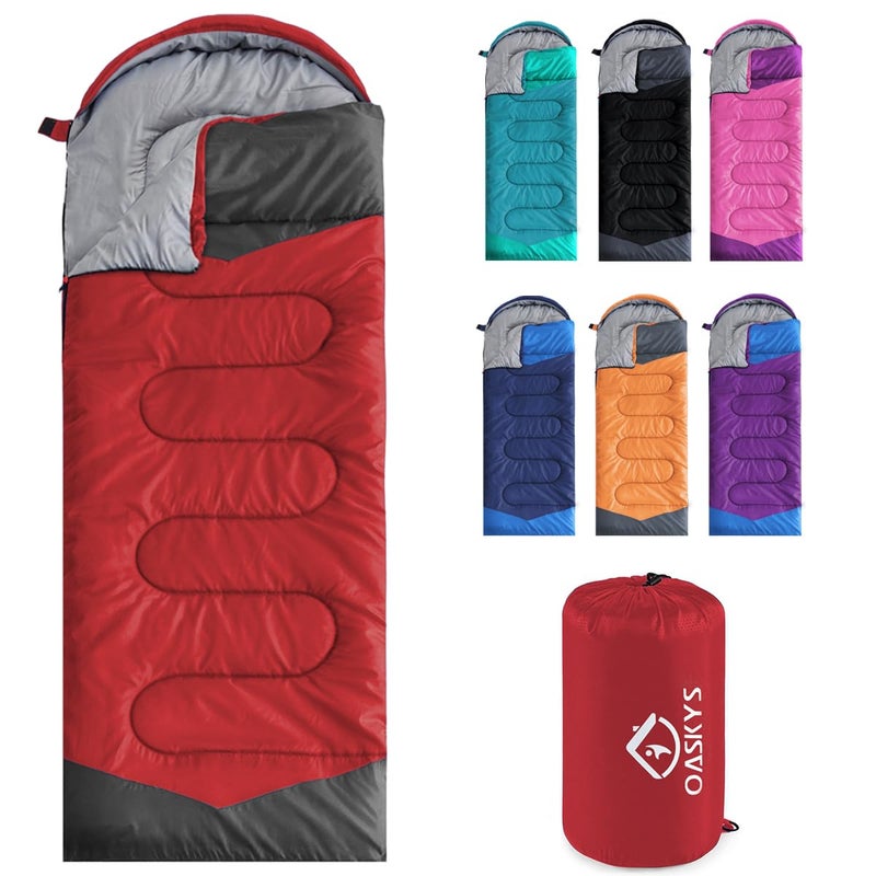 oaskys Camping Sleeping Bag - 3 Season Warm & Cool Weather - Summer Spring Fall Lightweight Waterproof for Adults Kids - Camping Gear Equipment, Traveling, and Outdoors - Image 1